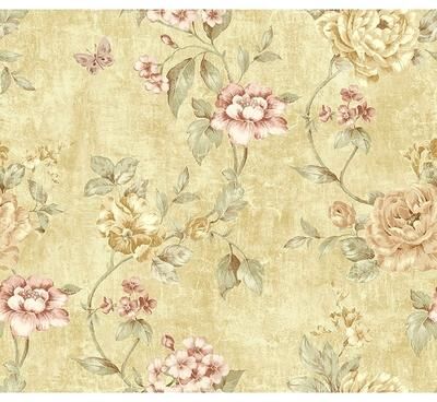 Seabrook Designs Seabrook Design Demeter Floral Trail Unpasted Wallpaper