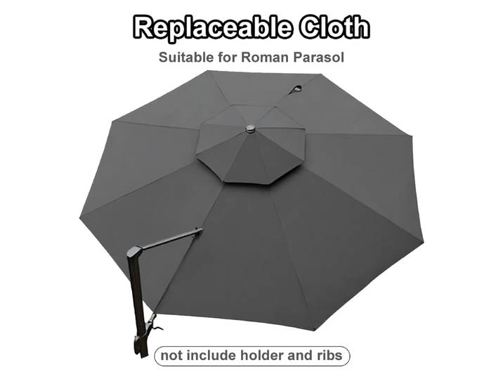 Tissu de rechange 3M/3.5M pour parasol romain, housse de parasol d'extérieur imperméable pour l'été, housse de protection solaire pour parasol de jardin et de terrasse