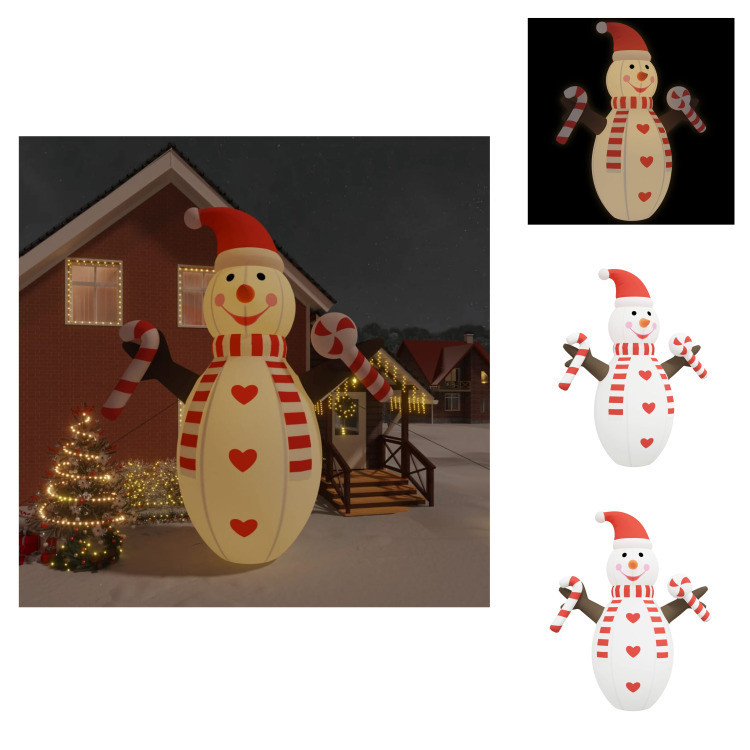 vidaXL Opblaasbare sneeuwpop met LED-verlichting, 630 cm
