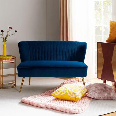 HULALA HOME Delicia 3 Piece High-Quality Velvet Fabric Living Room Set with Sturdy Legs