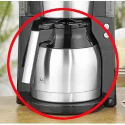 1 x Melitta Ersatzisolierkanne 1,3l zu Look IV Therm de Luxe schwarz aus doppelwandigem Edelstahl