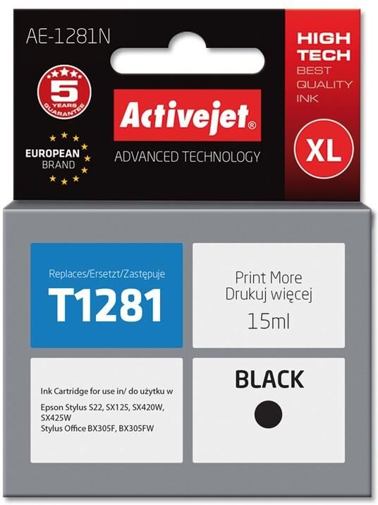 Cartucho de Tinta T1281 Compatible con Epson (Negro) - ACTIVEJET