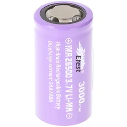 Efest IMR 26500 Li-Ion 3,6V - 3,7V 3000mAh mit Pluspol flach, Abmessungen 50,07x26,26mm beachten
