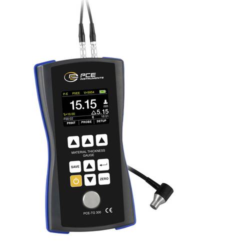PCE Instruments Materialdickenmessgerät PCE-TG 300-NO7 |0,65 ... 200mm |Sensor 7MHz ⌀6mm |Puls-Echo |Echo-Echo |USB
