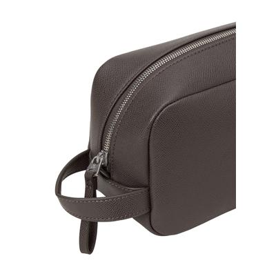 Beautycase MARC O'POLO "aus einer Lederalternative aus recyceltem Polyester", Herren, Gr. B/H/T: 12cm x 23cm x 8cm, braun (schwarz nickle), Polyester, unifarben, Taschen