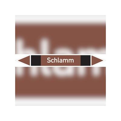 Rohrleitungskennzeichen Schlamm - 100x15 mm Folie selbstklebend