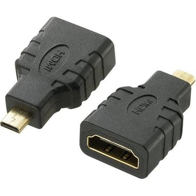 SpeaKa Professional SP-7870184 HDMI Adapter [1x HDMI-Stecker D Micro - 1x HDMI-Buchse] Schwarz vergoldete Steckkontakte, Audio Return Channel