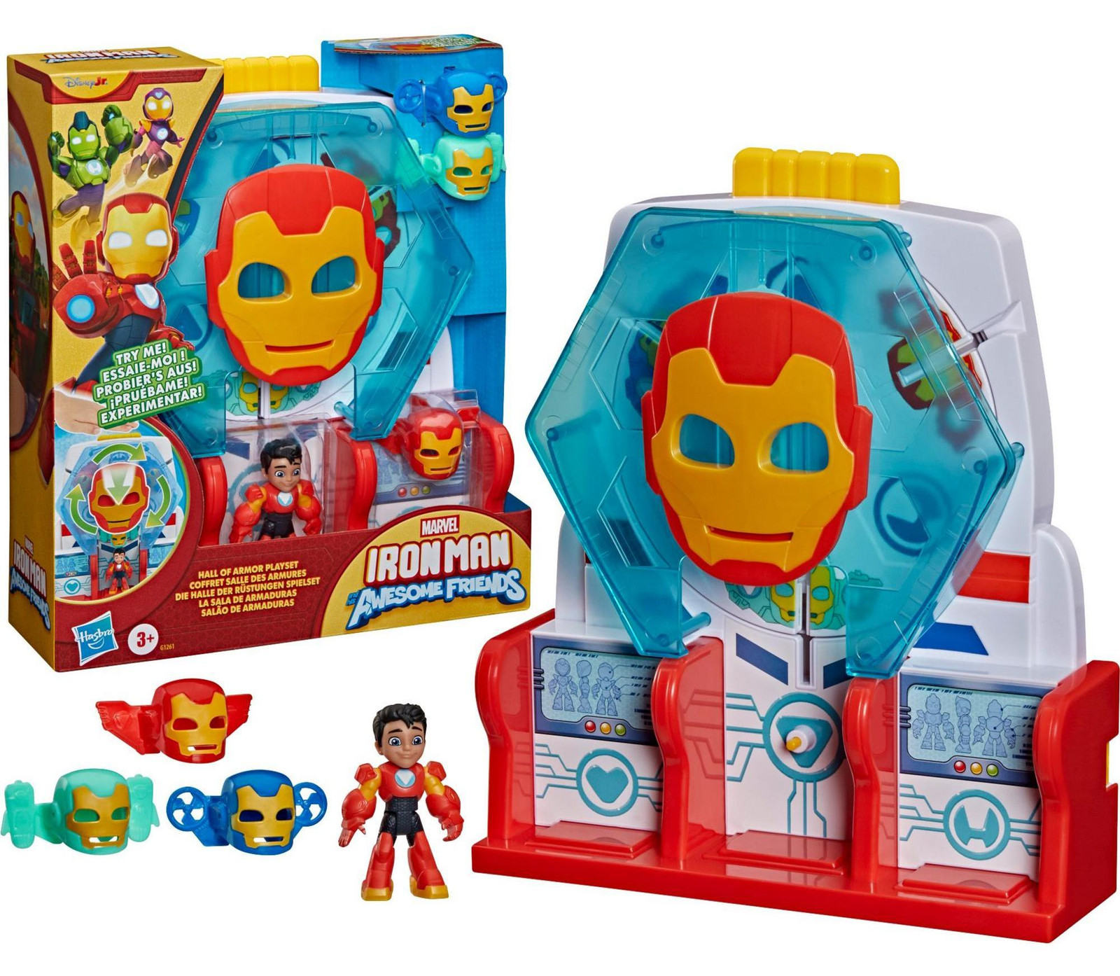 Hasbro Marvel Iron Man Speelset Hall of Armor uit de serie Marvel's Iron Man and his Awesome Friends voor kinderen vanaf 3 jaar
