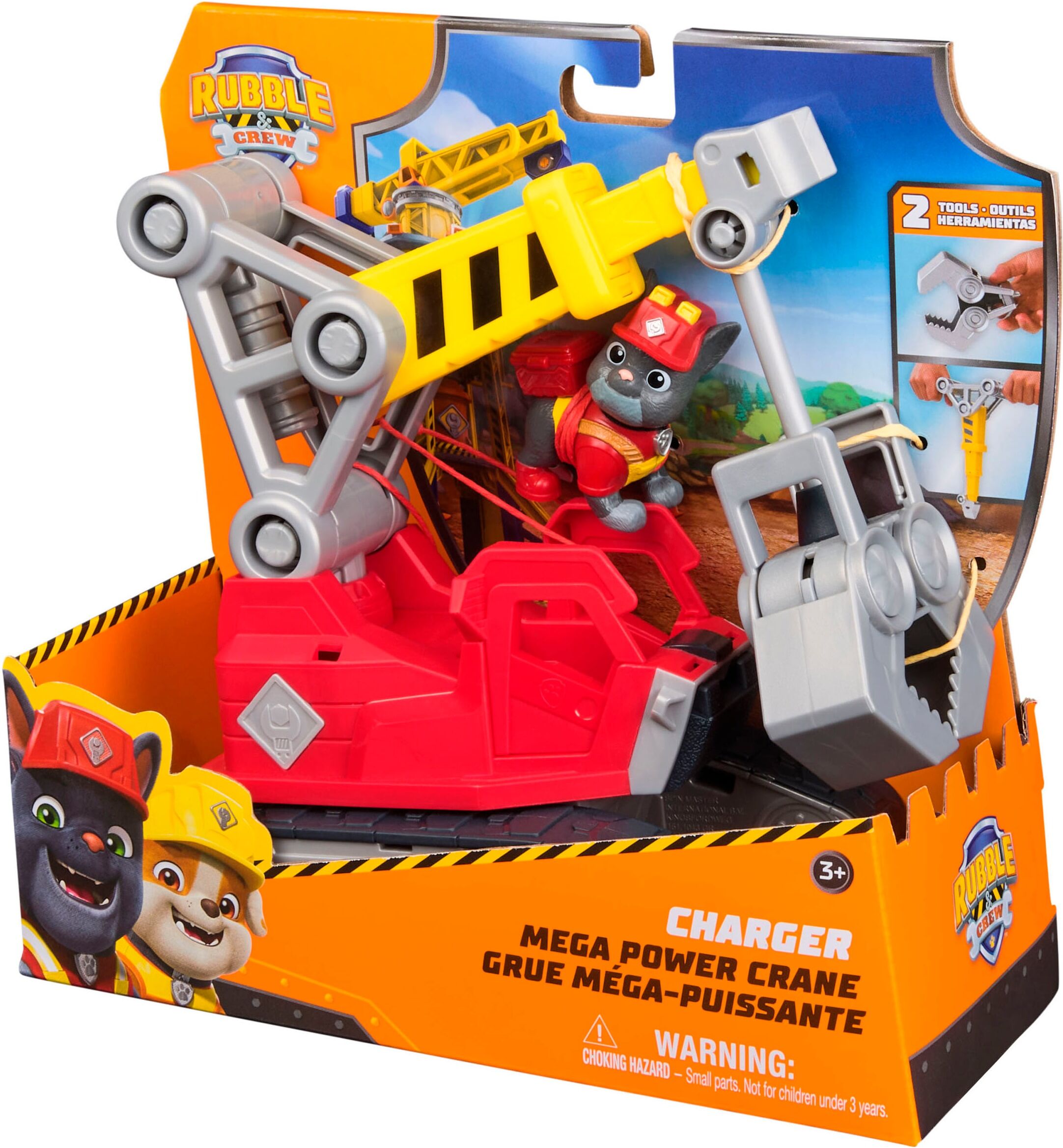Spielzeug-Kran SPIN MASTER "Rubble & Crew - Chargers 2-in-1 Mega Kran", bunt, Spielzeugfahrzeuge, Kinder, Kunststoff, Spielzeug-Kran
