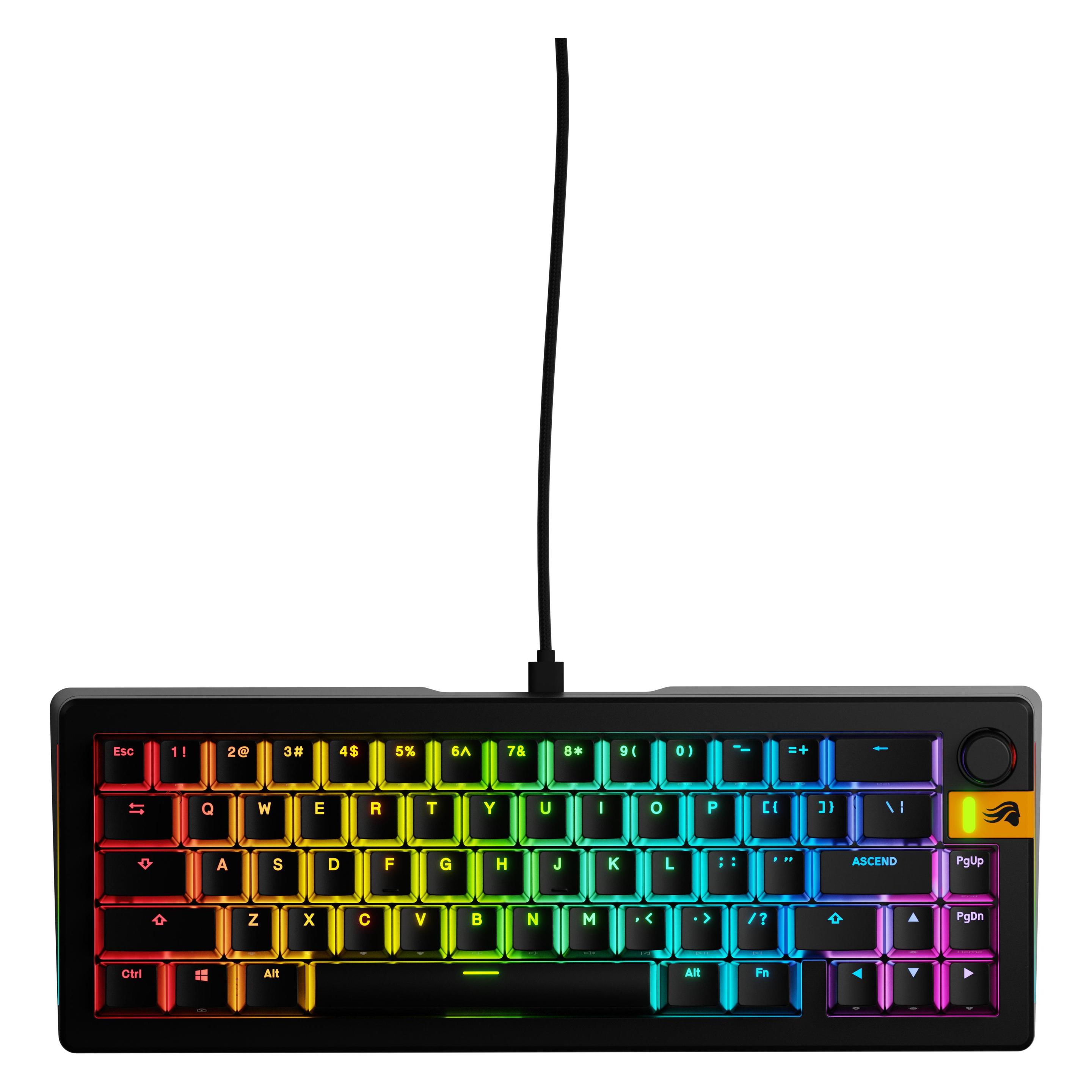 Glorious GMMK 3 HE 65 % Custom Gaming-Tastatur - Pre-Built, ANSI (US), Fox HE Switches, schwarz (US, Kabelgebunden) (GLO-KB-GMMK3-65-PB-HE-W-BLK-US)