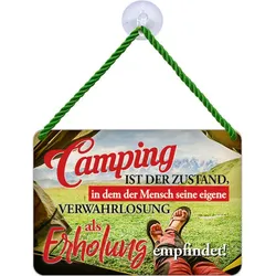 Blechschild Camping ist der Zustand
