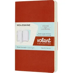 Moleskine Volant Linierte Notizbücher P orange und himmelblau 2 St.