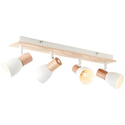 BRILLIANT Deckenstrahler "Daintree", weiß (weiß, natur), 4, H: 16,5cm, Leuchten, Breite 58 cm, E14, Metall/Holz, weiß/natur, Deckenstrahler