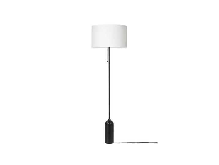 GUBI Lampadaire Gravity acier noir/blanc