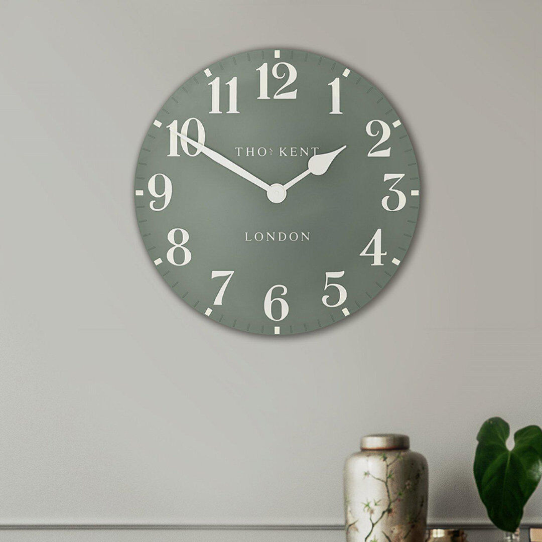 Thomas Kent Arabic Metal Wall Clock Seagrass 51cm H x 51cm W x 5cm D