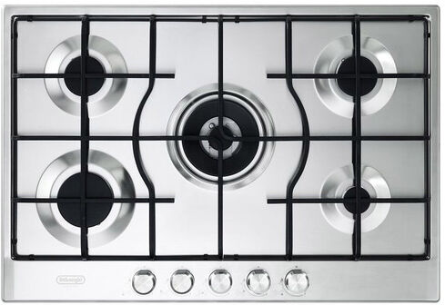 DeLonghi SLF575LX piano cottura Acciaio inossidabile Da incasso 75 cm Gas 5 Fornello(i)