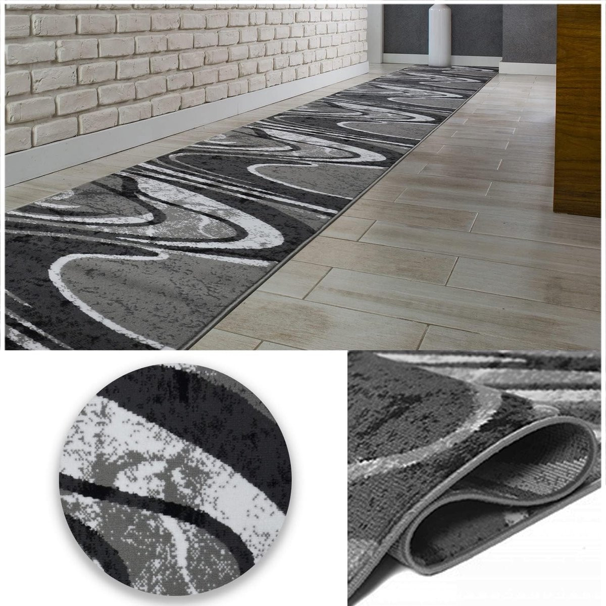 Grijs Karpet Runner Vloerkleed op Maat van Polypropyleen en Polyester