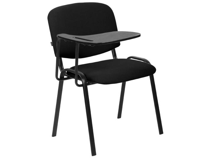 Chaise visiteur avec structure Métal et assise en tissu Noir