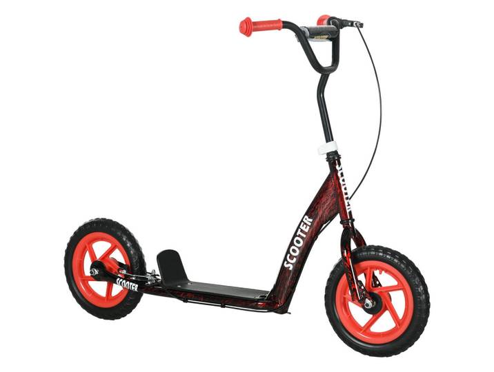 Aiyaplay Kinderroller Scooter Tretroller mit verstellbarem Lenker, großen Rädern Rot, Metall, 52x88x118 cm, unisex, Spielzeug, Kinderfahrzeuge