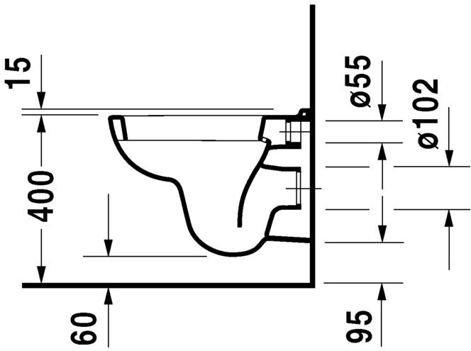 Cuvette WC suspendue COMPACT 350 x 480 mm - DURAVIT - 2211090000