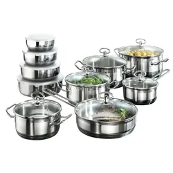 Kärcher Karcher Topfset Jasmin (Edelstahl, 20-teilig, inkl. Glasdeckel und Edelstahl Schüssel Set, Induktion)