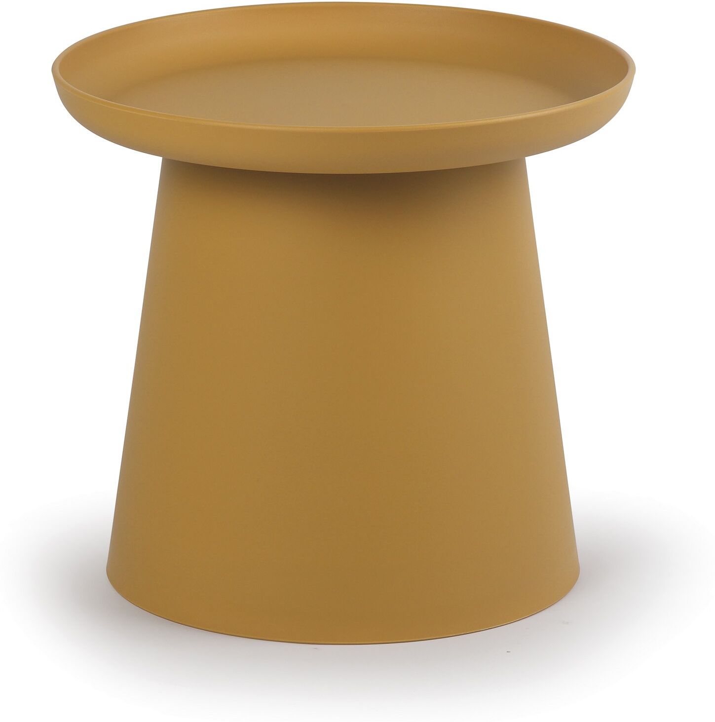 B2B Partner Kunststoff-Kaffeetisch FUNGO, Durchmesser 50 cm, ockerfarben