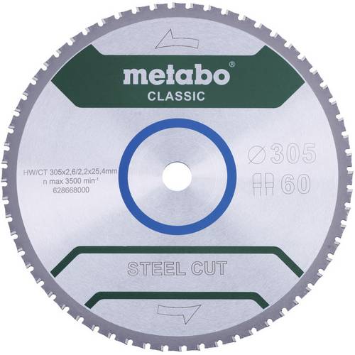 Metabo STEEL CUT CLASSIC 628668000 Kreissägeblatt 305 x 25.4 x 2.2mm Zähneanzahl: 60 1St.