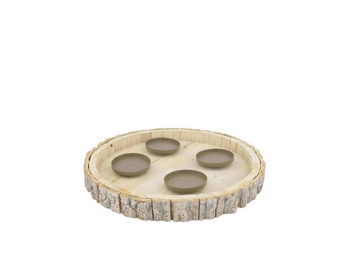 Kerzenhalter CHALET Järvelä Kein , weiß, neutral, B:38cm H:4cm, Metall, Kerzenhalter, Kerzenhalter