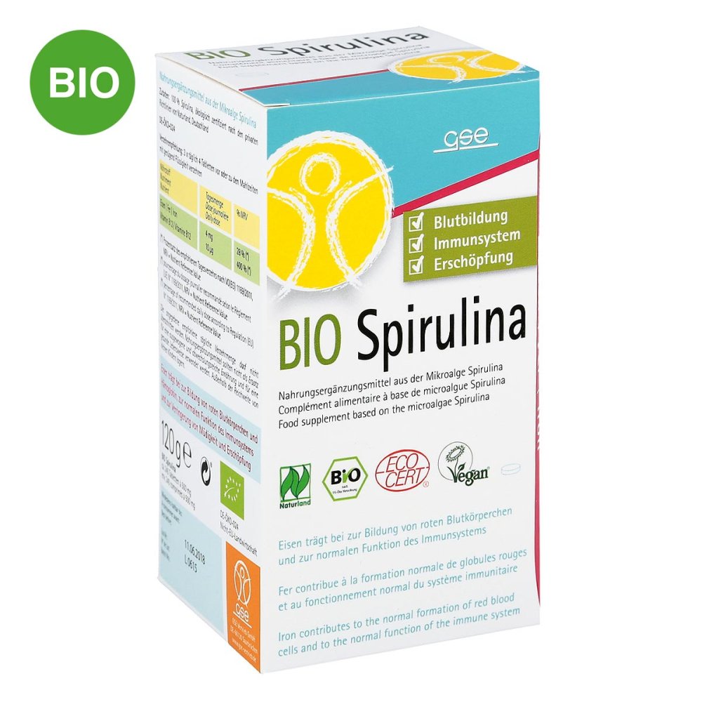 GSE Vertrieb Biologische Nahrungsergänzungs- & Hei Spirulina 500 mg Bio Naturland Tabletten 04888608