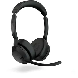 Jabra Evolve2 55, Stereo-Bluetooth-Headset, 4 Mikrofone MS Teams zertifiziert, Aktive Geräuschunterdrückung (ANC), incl. Link 380 USB-A Bluetooth®-Ada