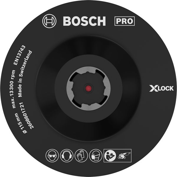 Bosch PRO Backing Pad X-Lock, 115 mm, Klettverschluss 2608601721