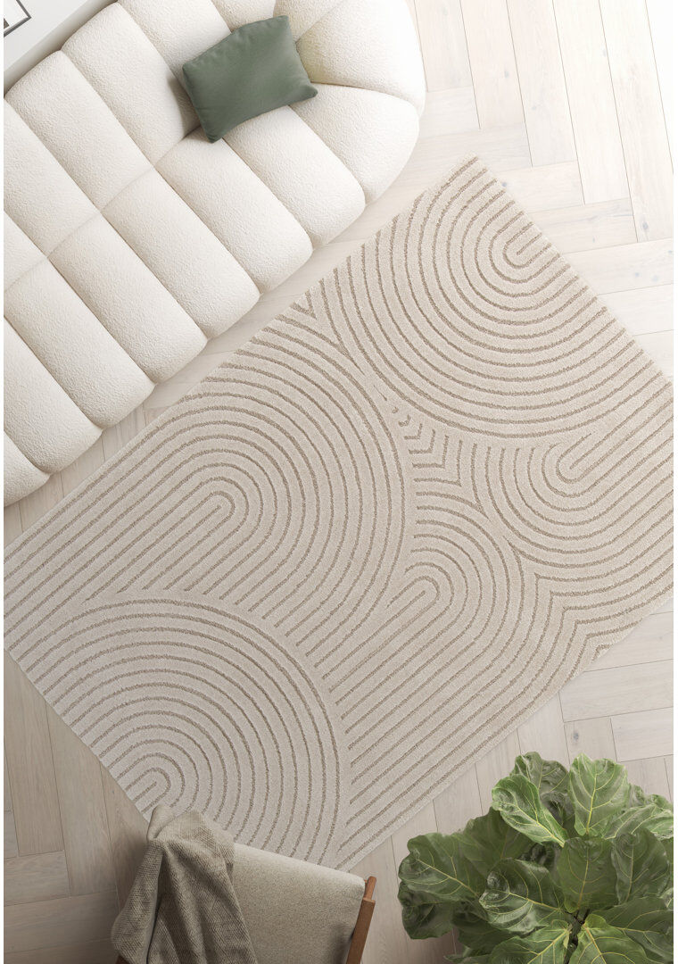 Hykkon Moya High-Quality Shag Grey Beige Rug Grey;Beige Rectangle 200 x 290cm