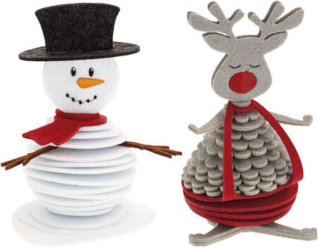Filz-Bausatz "Elch und Schneemann", 2 Stück