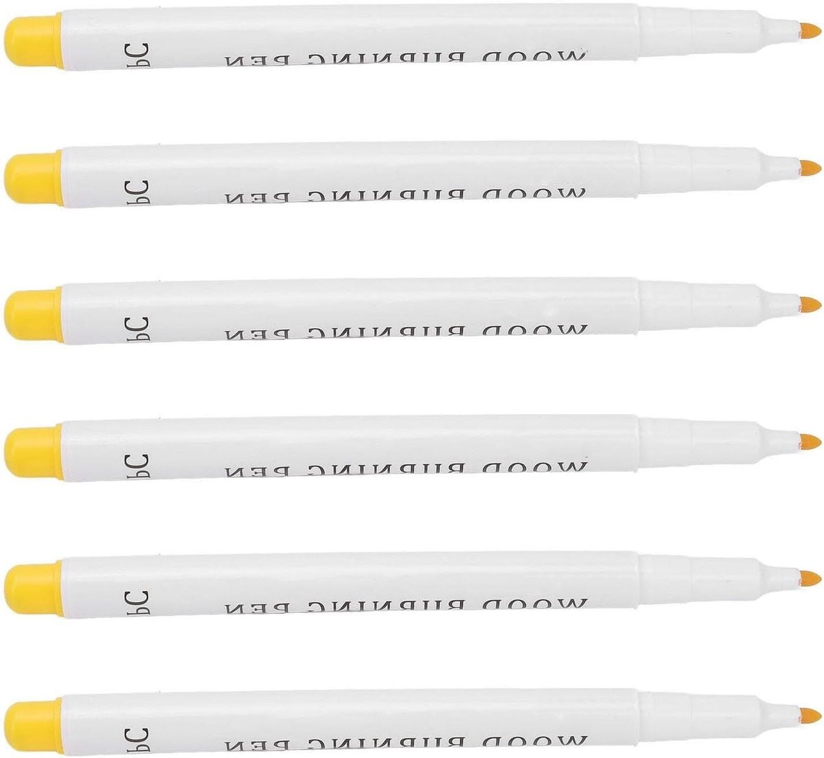 Set van 6 Pyrography Marker Pens voor houtkunst en handwerkprojecten, wit