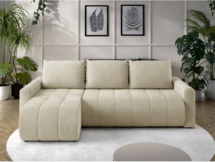 MIRJAN24 Ecksofa Sprint, mit Schlaffunktion und Bettkasten, 230x149x87 cm, Bonellfedern