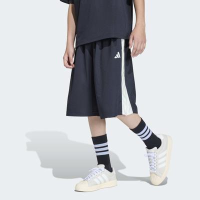 Shorts ADIDAS SPORTSWEAR "J STD SHO", Jungen, Gr. 116, N-Gr, schwarz (schwarz, oweiß,), Obermaterial: 100% Polyester, Hosen Shorts
