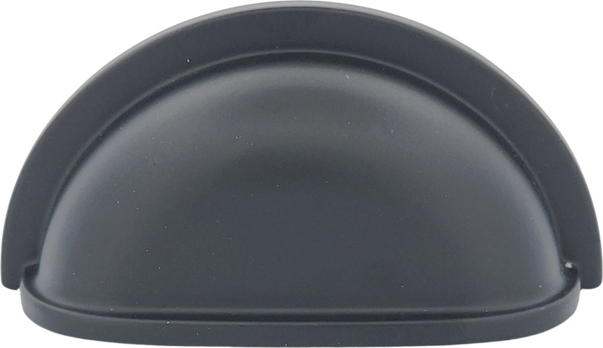 MJM Columbia meubelgreep zwart met komgreep, 76mm boormaat
