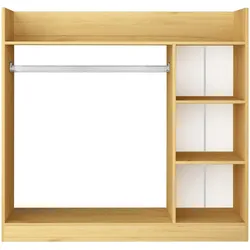 VCM, Garderobe + Kleiderstange, Holz Kleiderständer mit Regal Palosa M
