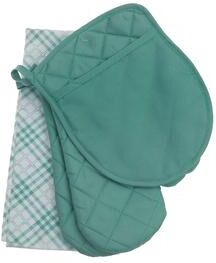 IH Casa Decor 4 Pc Kitchen Set Trellis Print Aqua