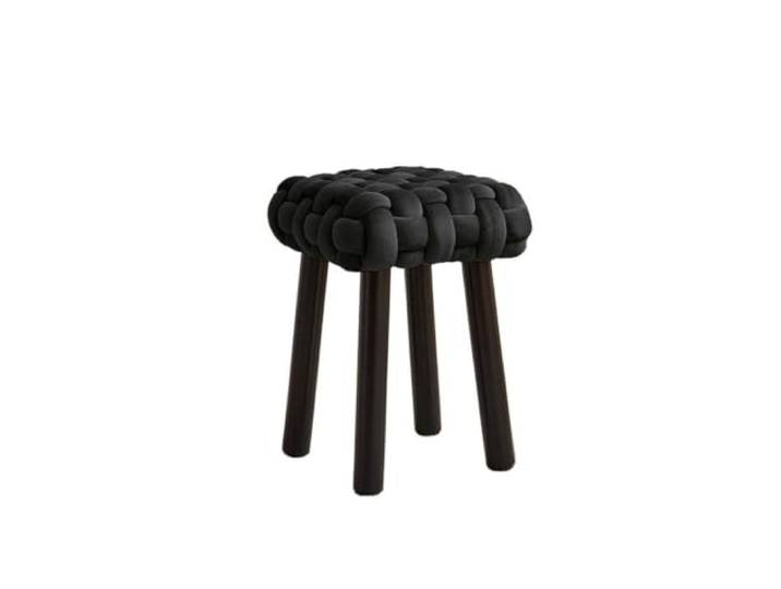 Zymjzbetic Schminkhocker Make-up-Hocker, Vanity-Sitz aus gewebtem Samt Schlafzimmer-Ankleidestühle, vielseitige Möbel(Black)