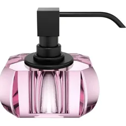Kristall Seifenspender rosa mit Schwarz Matt-Pumpe