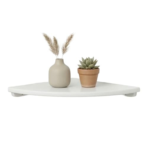 Relaxdays Hoekplank van Massief Walnoothout, Wit, H x B x D: 3 x 18 x 18 cm