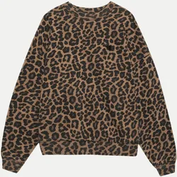 Sweatshirt Miles mit Leo-Muster Braun S