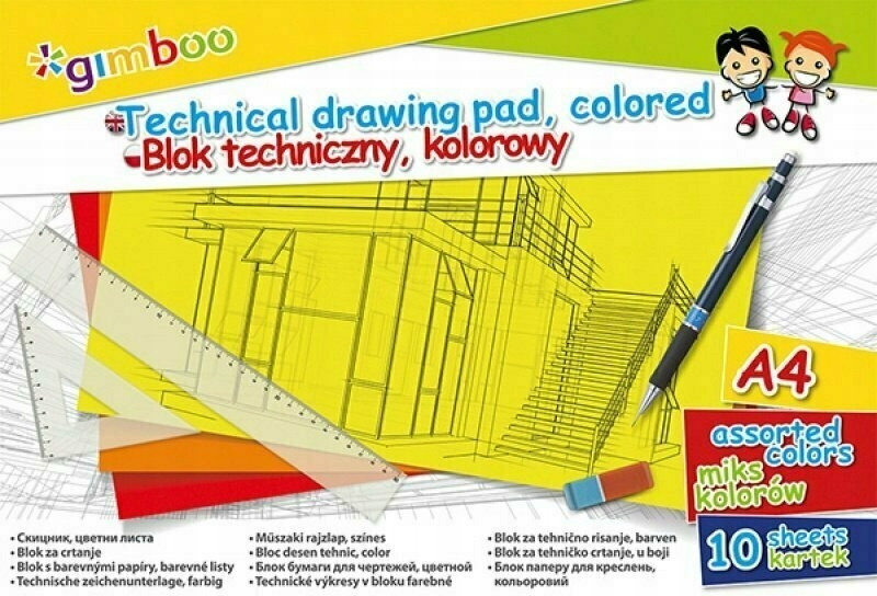 Gimboo gekleurd tekenpapier A4 150 GSM 10 vellen