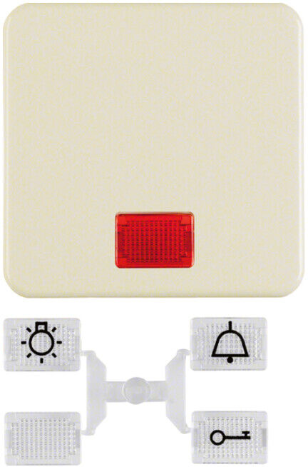 Berker Interrupteur basculant blanc/gris avec 5 lentilles incluses 1553 (1553)