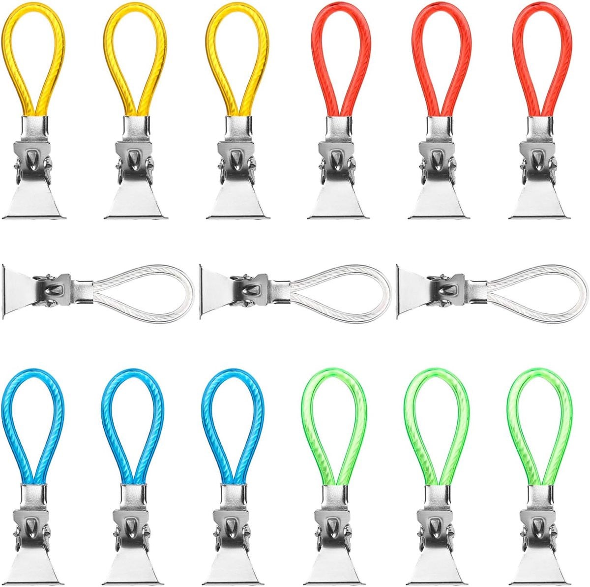 Set van 15 kleurrijke handdoekclips in 5 kleuren voor keuken en badkamer