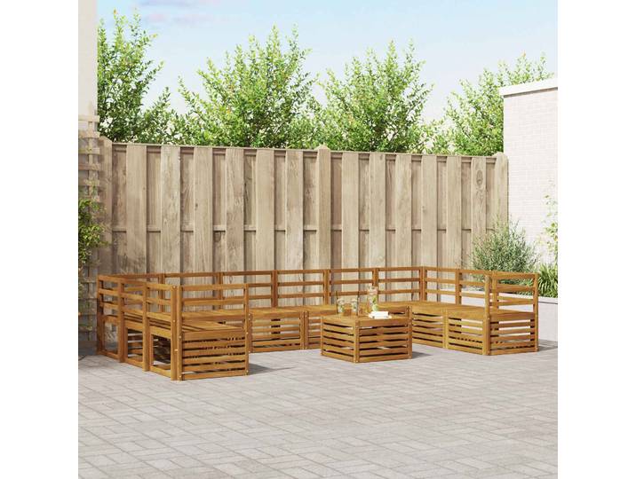 vidaXL Outdoor-Sofagarnitur 11 stk. Natur