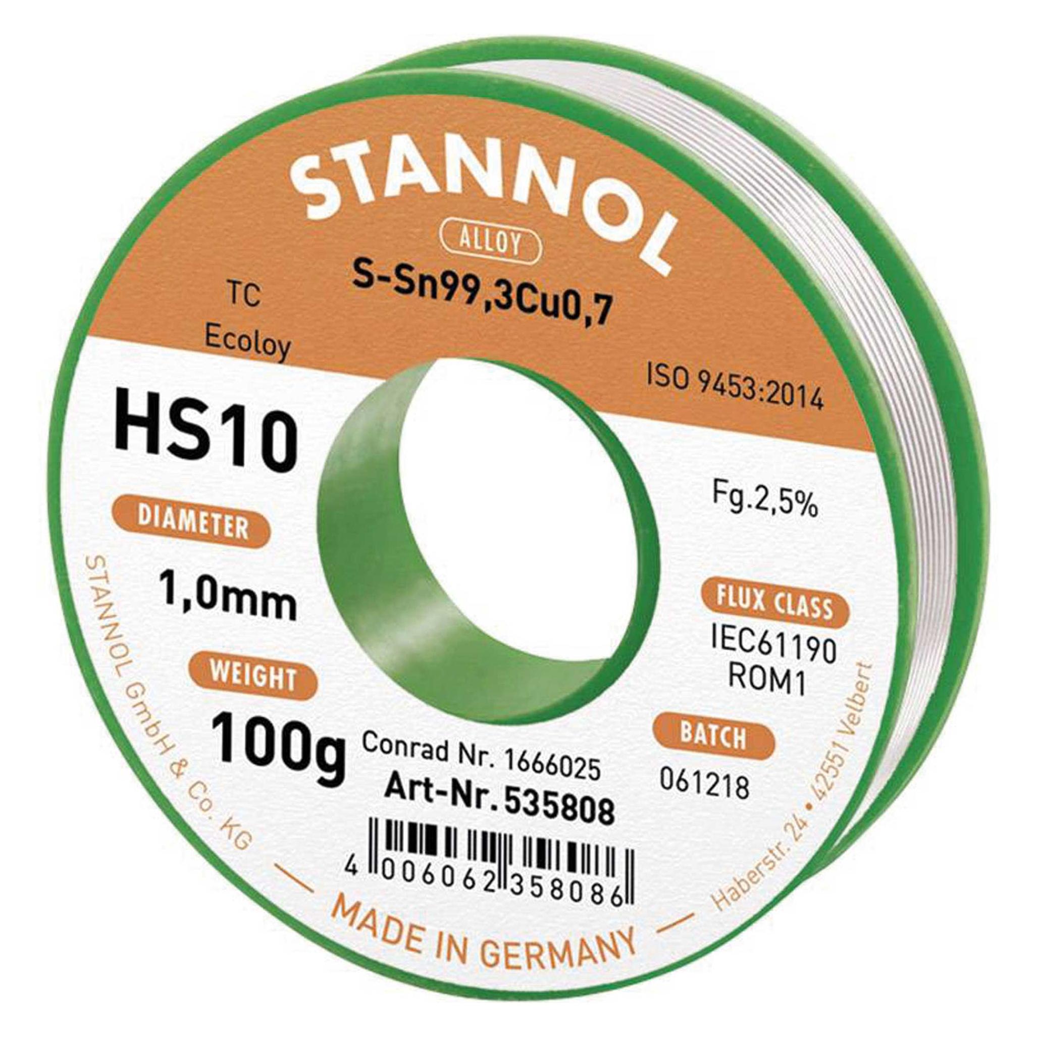 Stannol Lötzinn Bleifrei SN99 Spule (Lötzinn) (631906)