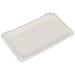 1000 Pappteller eckig 16x23cm weiß Bio Frischfaser
