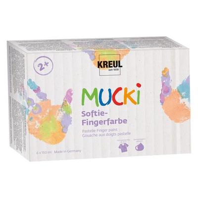 KREUL MUCKI Softie-Fingerfarbe Set 6 x 150 ml